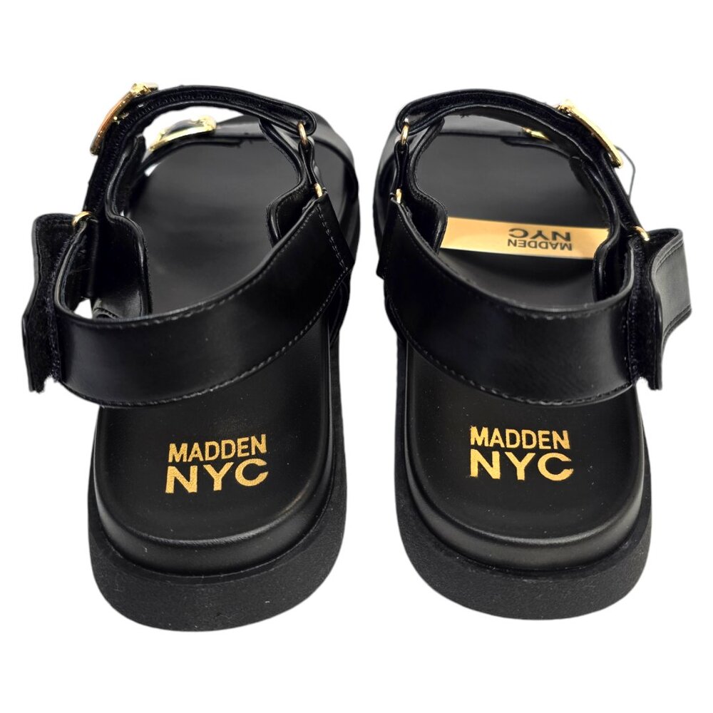 Madden NYC Sandals Womens Size 11 Black Mona Double Buckle Footbed Adjustable - Picture 3 of 10